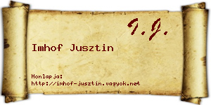Imhof Jusztin névjegykártya
